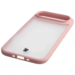 Etui Bizon Case Angelo do Apple iPhone 17 Air półprzezroczyste z jasnoróżową ramką