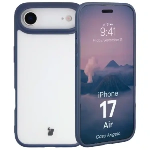 Etui Bizon Case Angelo do Apple iPhone 17 Air półprzezroczyste z granatową ramką