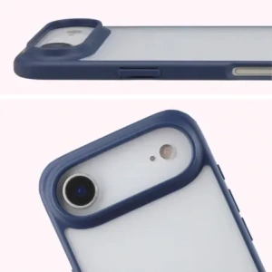 Etui Bizon Case Angelo do Apple iPhone 17 Air półprzezroczyste z granatową ramką