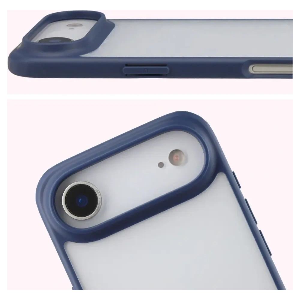 Etui Bizon Case Angelo do Apple iPhone Air półprzezroczyste z granatową ramką