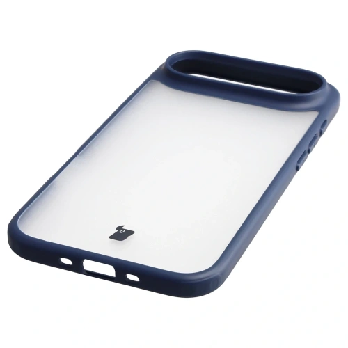 Etui Bizon Case Angelo do Apple iPhone 17 Air półprzezroczyste z granatową ramką