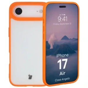 Etui Bizon Case Angelo do Apple iPhone 17 Air półprzezroczyste z pomarańczową ramką