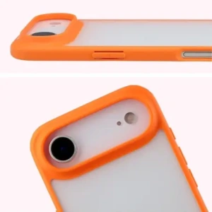 Etui Bizon Case Angelo do Apple iPhone 17 Air półprzezroczyste z pomarańczową ramką