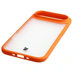 Etui Bizon Case Angelo do Apple iPhone 17 Air półprzezroczyste z pomarańczową ramką