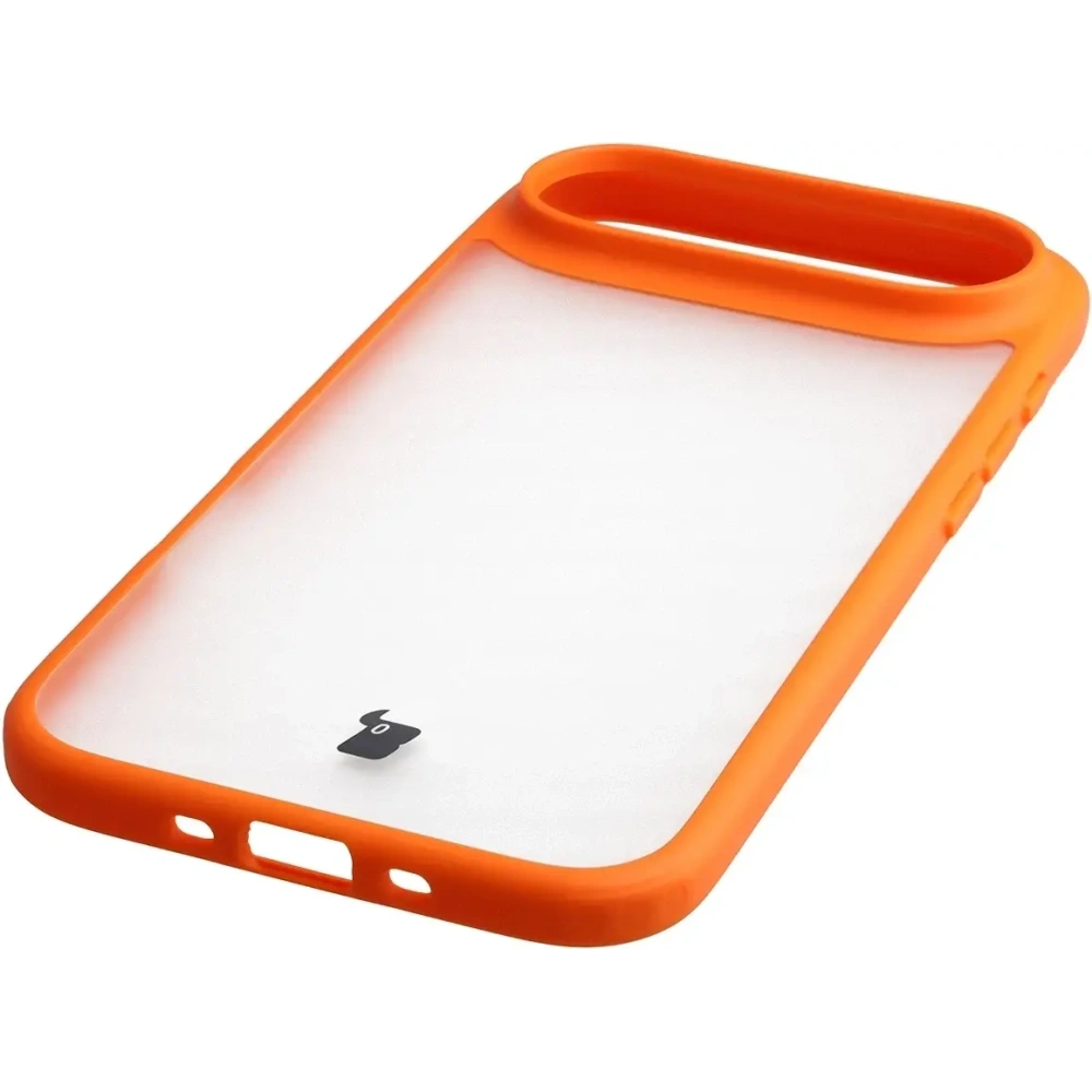 Etui Bizon Case Angelo do Apple iPhone Air półprzezroczyste z pomarańczową ramką