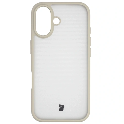 Etui Bizon Case Angelo do Apple iPhone 17 półprzezroczyste z beżową ramką