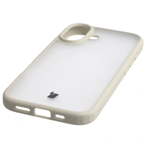 Etui Bizon Case Angelo do Apple iPhone 17 półprzezroczyste z beżową ramką