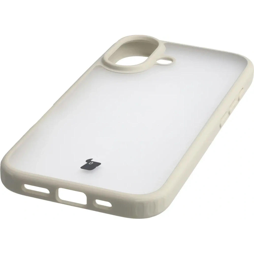 Etui Bizon Case Angelo do Apple iPhone 17 półprzezroczyste z beżową ramką