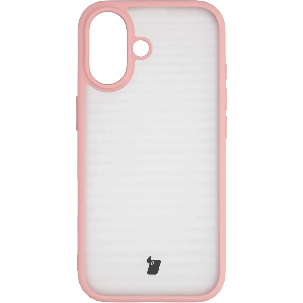 Etui Bizon Case Angelo do Apple iPhone 17 półprzezroczyste z jasnoróżową ramką