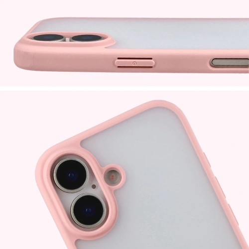 Etui Bizon Case Angelo do Apple iPhone 17 półprzezroczyste z jasnoróżową ramką