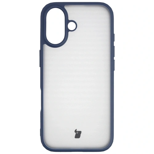 Etui Bizon Case Angelo do Apple iPhone 17 półprzezroczyste z granatową ramką