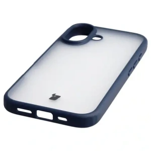 Etui Bizon Case Angelo do Apple iPhone 17 półprzezroczyste z granatową ramką