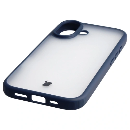 Etui Bizon Case Angelo do Apple iPhone 17 półprzezroczyste z granatową ramką
