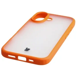 Etui Bizon Case Angelo do Apple iPhone 17 półprzezroczyste z pomarańczową ramką