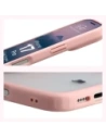 Etui Bizon Case Angelo do Apple iPhone 17 Pro półprzezroczyste z jasnoróżową ramką