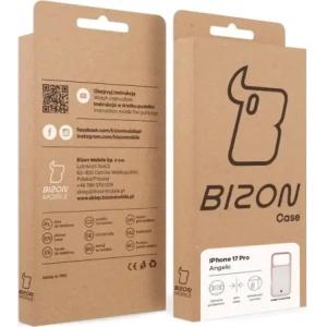 Etui Bizon Case Angelo do Apple iPhone 17 Pro półprzezroczyste z jasnoróżową ramką