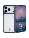Etui Bizon Case Angelo do Apple iPhone 17 Pro półprzezroczyste z granatową ramką