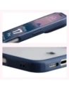 Etui Bizon Case Angelo do Apple iPhone 17 Pro półprzezroczyste z granatową ramką