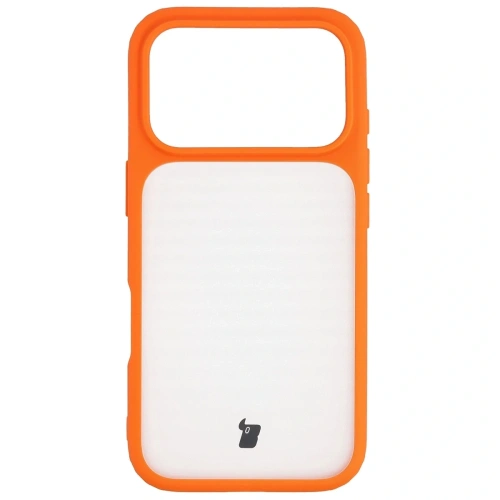 Etui Bizon Case Angelo do Apple iPhone 17 Pro półprzezroczyste z pomarańczową ramką