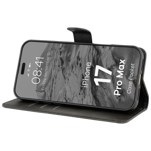 Etui z klapką Bizon Case Pocket do Apple iPhone 17 Pro Max czarne