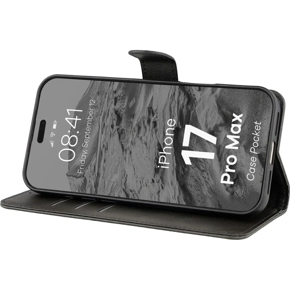 Etui z klapką Bizon Case Pocket do Apple iPhone 17 Pro Max czarne
