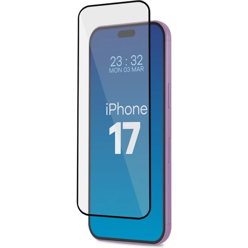 Szkło hartowane z ramką do łatwej aplikacji Bizon Glass Aplikator do Apple iPhone 17 [2 PACK]