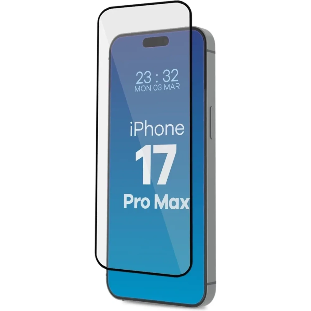 Szkło hartowane z ramką do łatwej aplikacji Bizon Glass Aplikator do Apple iPhone 17 Pro Max [2 PACK]