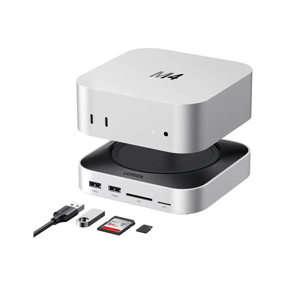 Stacja dokująca 11w1 UGREEN CM841 USB-C / 3xUSB-A 3.2, 2xUSB-C 3.2, 2xUSB-A 3.0, NVMe, SD/TF (szara)