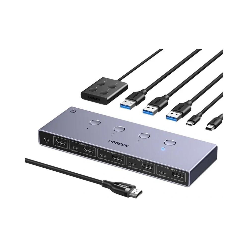 Przełącznik Switch KVM UGREEN AK701 4w1 HDMI 60Hz