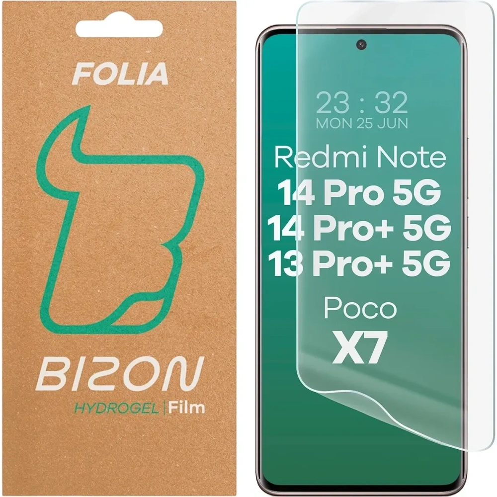 Folia hydrożelowa na ekran Bizon Glass Hydrogel Front do Xiaomi Redmi Note 13 Pro Plus 5G / Redmi Note 14 Pro 5G / Redmi Note 14 Pro Plus 5G / POCO X7