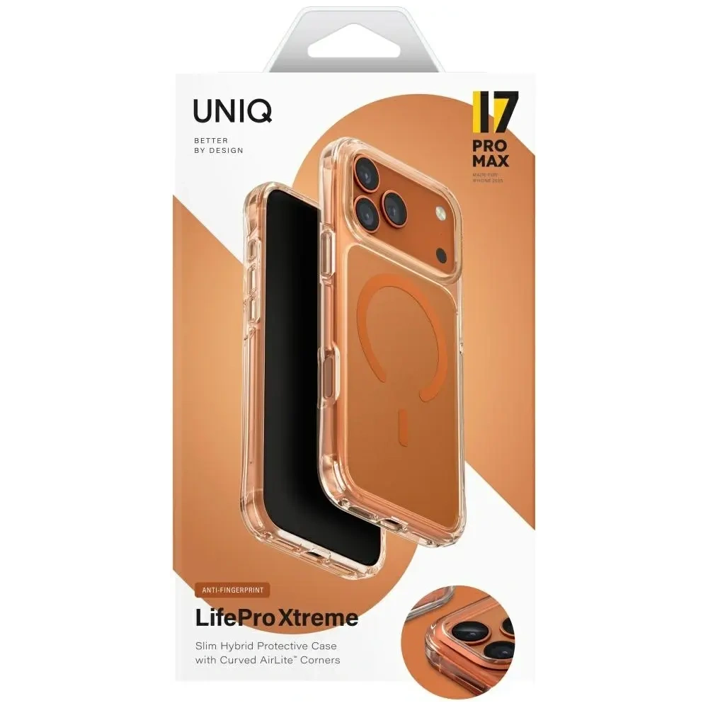 Etui UNIQ LifePro Xtreme do Apple iPhone 17 Pro Max MagClick Charging pomarańczowy