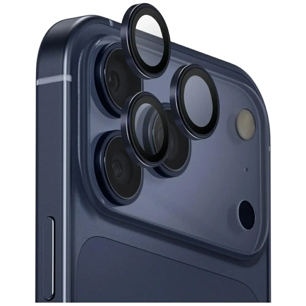 Szkło na obiektyw aparatu UNIQ Optix Aluminium Camera Lens Protector do Apple iPhone 17 Pro / iPhone 17 Pro Max z aplikatorem granatowy