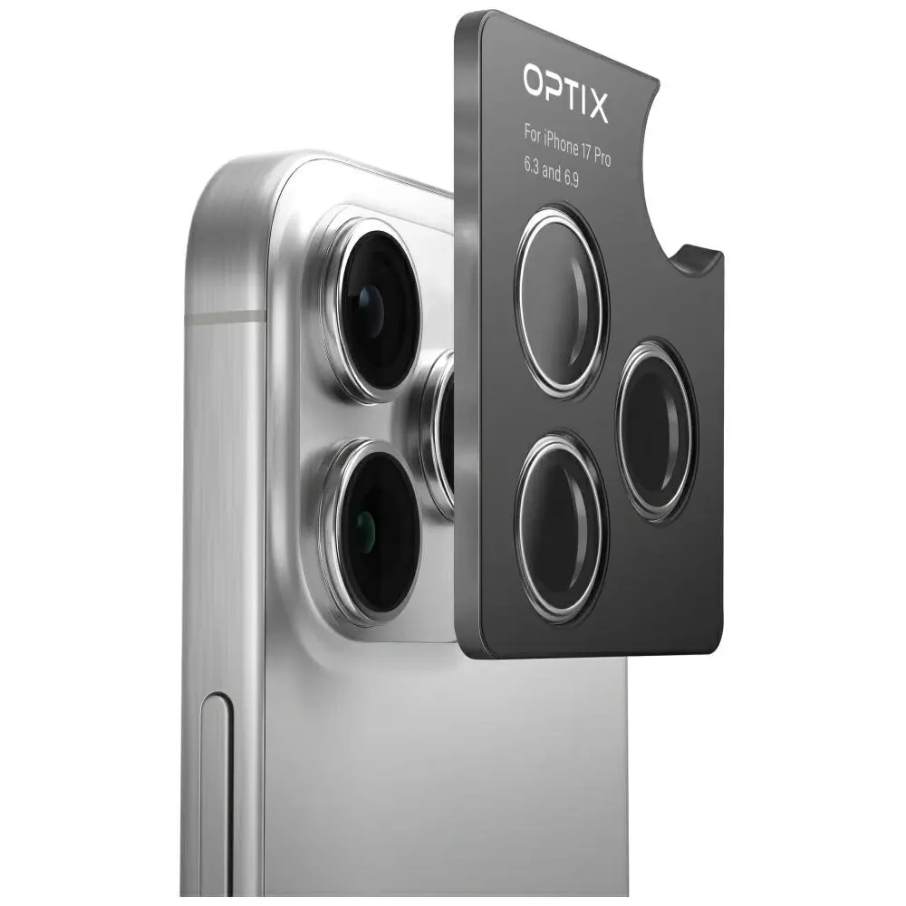 Szkło na obiektyw aparatu UNIQ Optix Aluminium Camera Lens Protector do Apple iPhone 17 z aplikatorem czarny