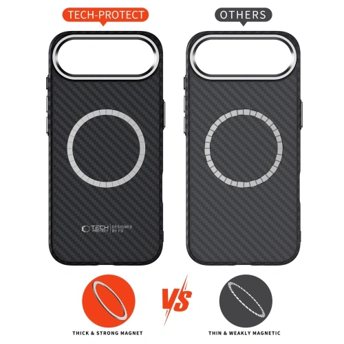 Etui Tech-Protect Ion Carbon MagSafe do Apple iPhone 17 Air Black/silver