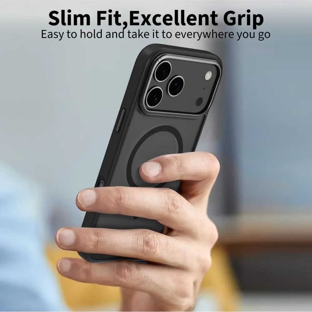 Etui Tech-Protect MagEdge MagSafe do Apple iPhone 17 Pro Matte Black/gunmetal