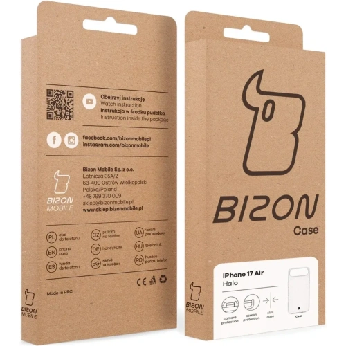 Etui Bizon Case Halo do Apple iPhone 17 Air przezroczyste