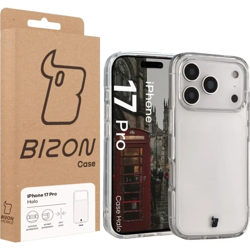 Etui Bizon Case Halo do Apple iPhone 17 Pro przezroczyste