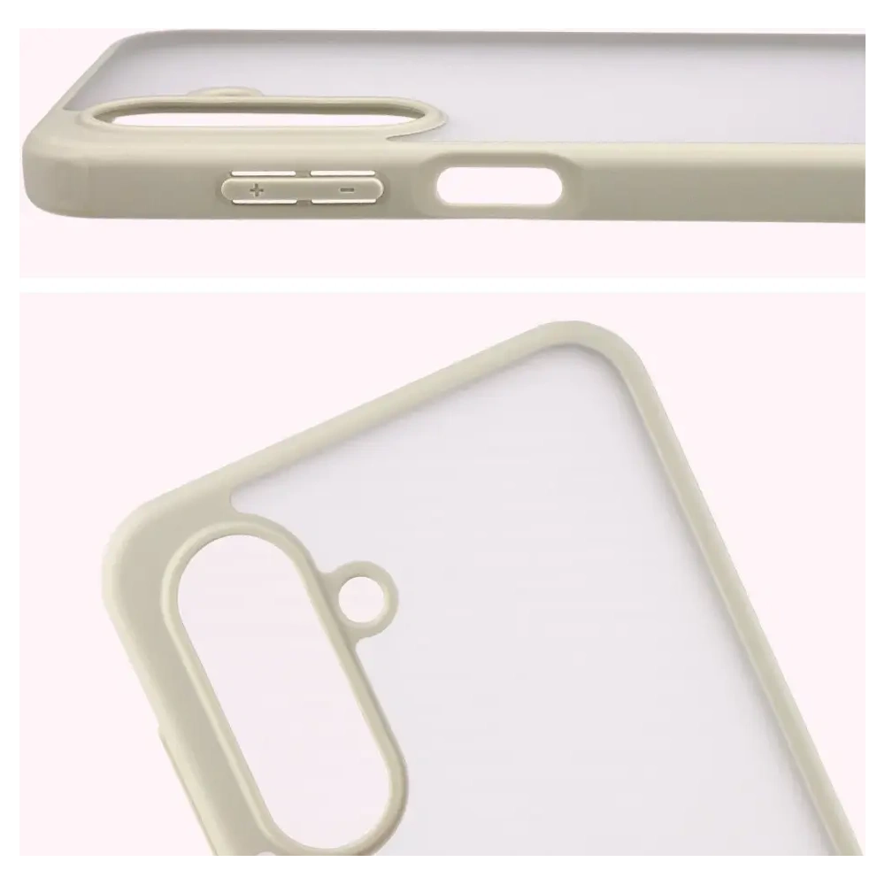 Etui Bizon Case Angelo do Samsung Galaxy A17 5G półprzezroczyste z beżową ramką