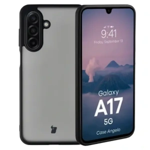 Etui Bizon Case Angelo do Samsung Galaxy A17 5G przydymione z czarną ramką
