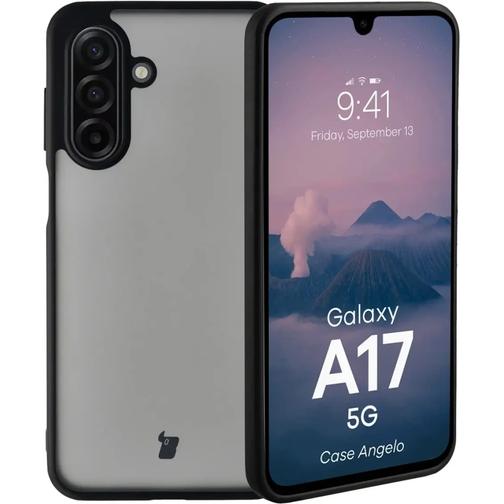 Etui Bizon Case Angelo do Samsung Galaxy A17 5G przydymione z czarną ramką