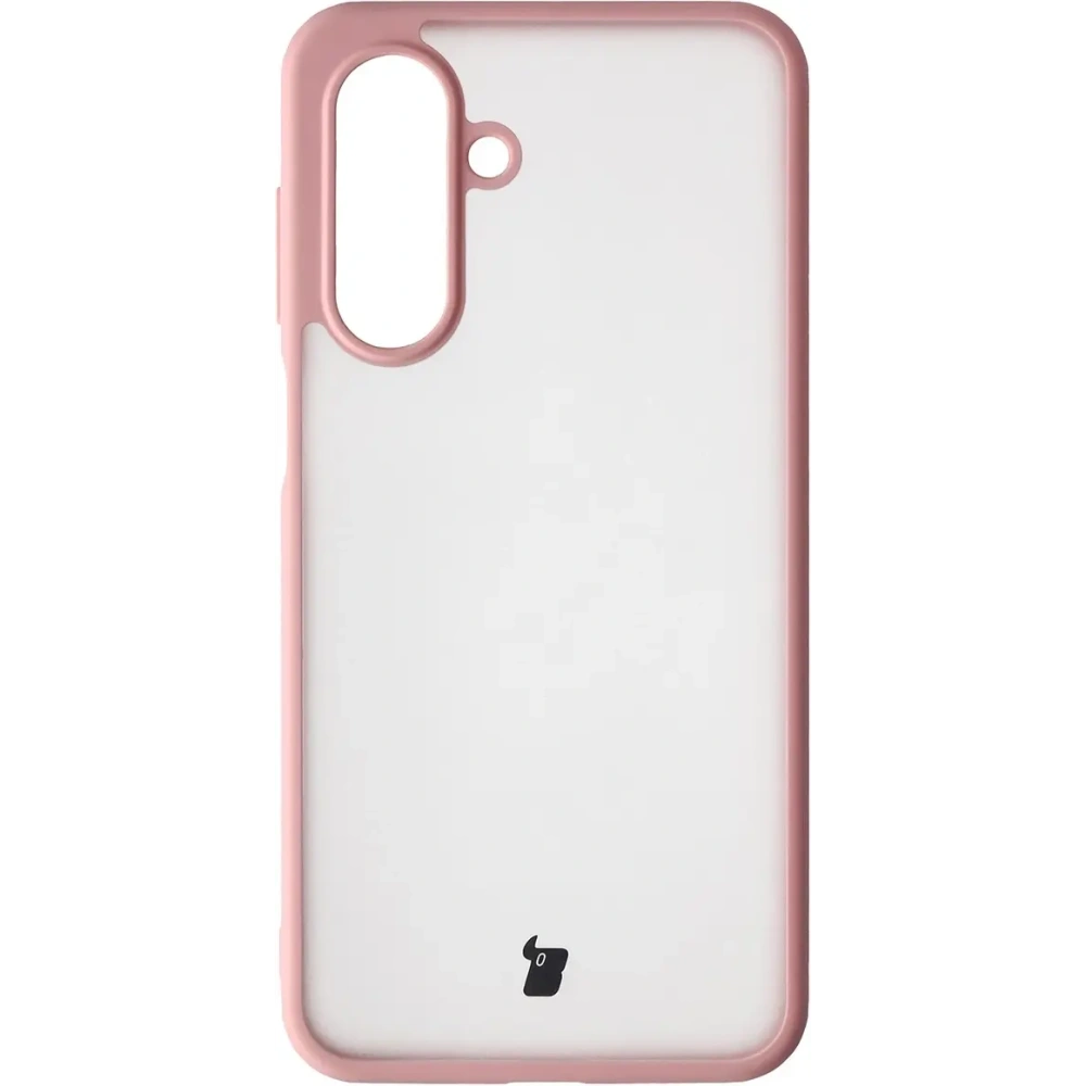 Etui Bizon Case Angelo do Samsung Galaxy A17 5G półprzezroczyste z jasnoróżową ramką