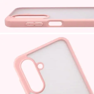 Etui Bizon Case Angelo do Samsung Galaxy A17 5G półprzezroczyste z jasnoróżową ramką
