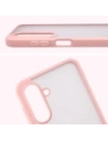Etui Bizon Case Angelo do Samsung Galaxy A17 5G półprzezroczyste z jasnoróżową ramką