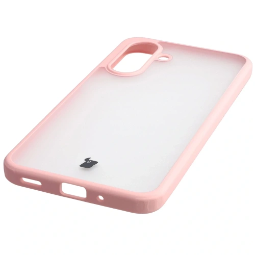 Etui Bizon Case Angelo do Samsung Galaxy A17 5G półprzezroczyste z jasnoróżową ramką