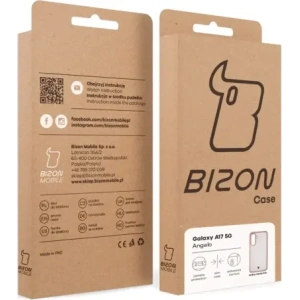 Etui Bizon Case Angelo do Samsung Galaxy A17 5G półprzezroczyste z jasnoróżową ramką