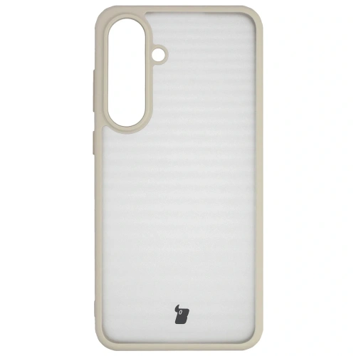 Etui Bizon Case Angelo do Samsung Galaxy S25 FE półprzezroczyste z beżową ramką