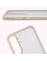 Etui Bizon Case Angelo do Samsung Galaxy S25 FE półprzezroczyste z beżową ramką