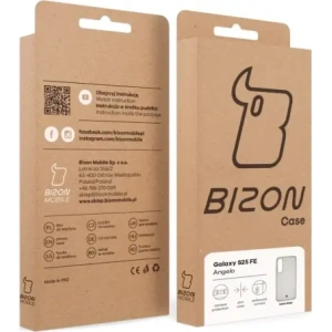 Etui Bizon Case Angelo do Samsung Galaxy S25 FE półprzezroczyste z beżową ramką