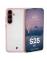 Etui Bizon Case Angelo do Samsung Galaxy S25 FE półprzezroczyste z jasnoróżową ramką
