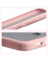 Etui Bizon Case Angelo do Samsung Galaxy S25 FE półprzezroczyste z jasnoróżową ramką